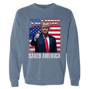 Donald Trump Saved America 47th President Inauguration Garment-Dyed Sweatshirt