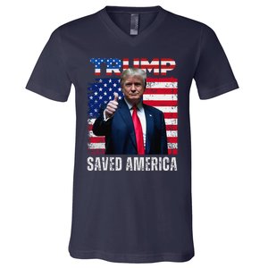 Donald Trump Saved America 47th President Inauguration V-Neck T-Shirt