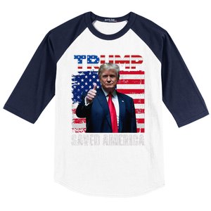 Donald Trump Saved America 47th President Inauguration Baseball Sleeve Shirt