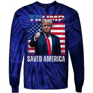 Donald Trump Saved America 47th President Inauguration Tie-Dye Long Sleeve Shirt