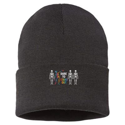 Dare To Stand Out Cute LGBT Pride  Sustainable Knit Beanie