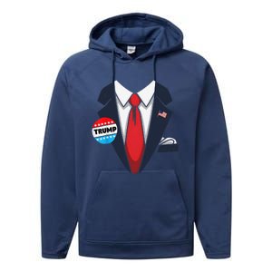 Donald Trump Suit Performance Fleece Hoodie