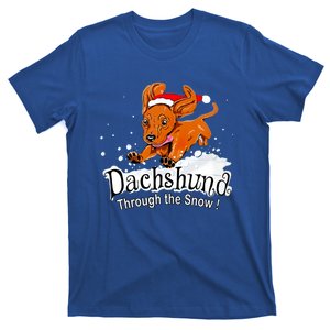 Dachshund Through Snow Funny Dachshund Christmas Meaningful Gift T-Shirt