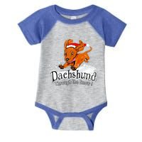 Dachshund Through Snow Funny Dachshund Christmas Meaningful Gift Infant Baby Jersey Bodysuit