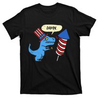 Damn TRex Short Hands Firecracker Funny Firework 4th Of July T-Shirt