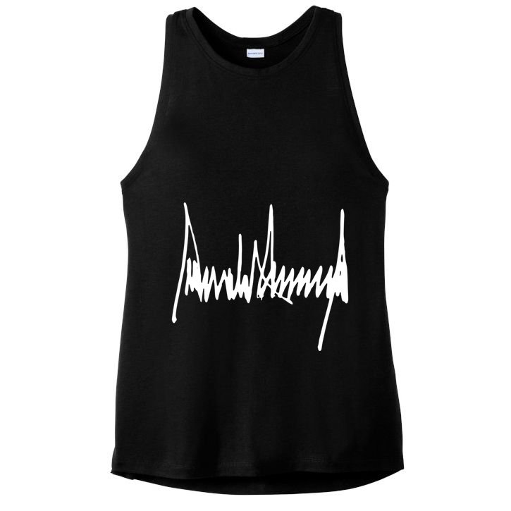 Donald Trump Signature Trump Autograph Trump Vance Sign Great Gift Ladies PosiCharge Tri-Blend Wicking Tank