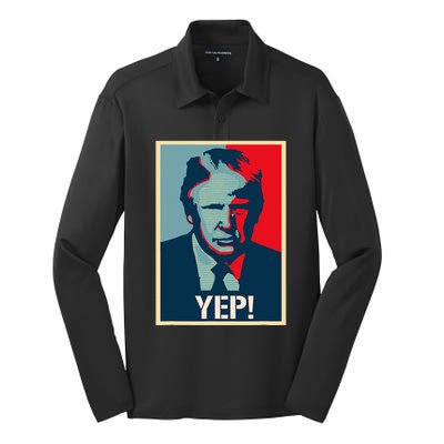 Donald Trump Supporter President 2024 Silk Touch Performance Long Sleeve Polo