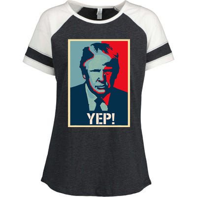 Donald Trump Supporter President 2024 Enza Ladies Jersey Colorblock Tee