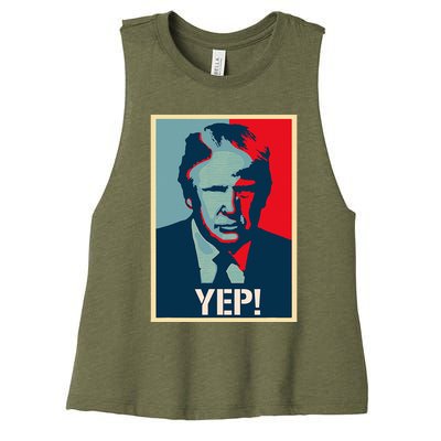 Donald Trump Supporter President 2024 Women's Racerback Cropped Tank