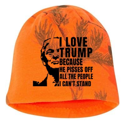 Donald Trump Shirt I Love Trump Because He Pisses Off The People I Can't Stand Kati - Camo Knit Beanie