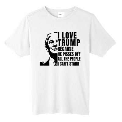 Donald Trump Shirt I Love Trump Because He Pisses Off The People I Can't Stand Tall Fusion ChromaSoft Performance T-Shirt