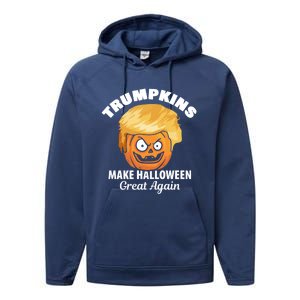 Donald Trump Saying Make Halloween Great Again Gift Performance Fleece Hoodie