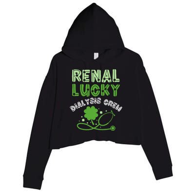 Dialysis Technician St Patricks Day Renal Lucky Filtering Crop Fleece Hoodie