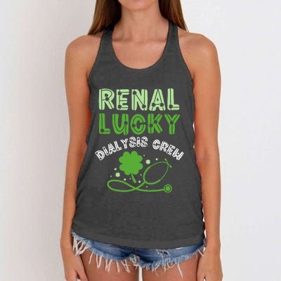 Dialysis Technician St Patricks Day Renal Lucky Filtering Women's Knotted Racerback Tank