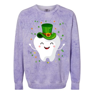 Dental Tooth St Patricks Day Funny Dentist Gift For Dentist Gift Colorblast Crewneck Sweatshirt