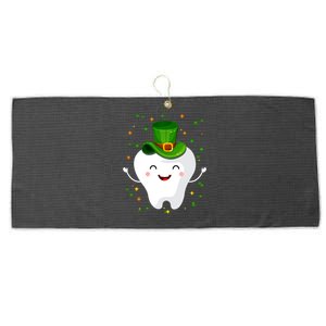 Dental Tooth St Patricks Day Funny Dentist Gift For Dentist Gift Large Microfiber Waffle Golf Towel