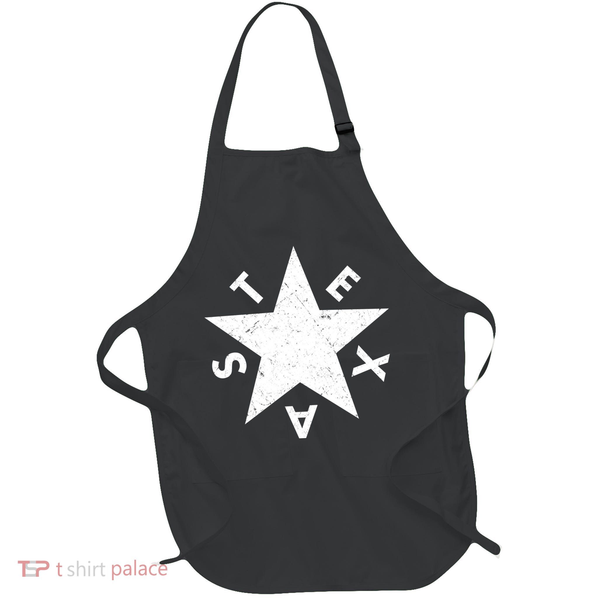 Distressed Texas Star Full-Length Apron With Pockets