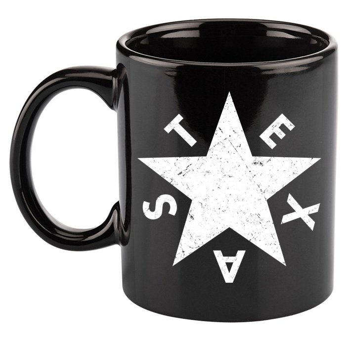 Distressed Texas Star 11oz C Handle Ceramic Mug