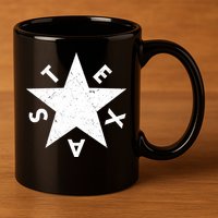 Distressed Texas Star 11oz C Handle Ceramic Mug