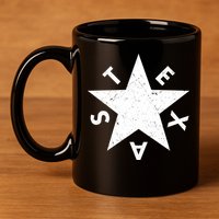 Distressed Texas Star 11oz C Handle Ceramic Mug