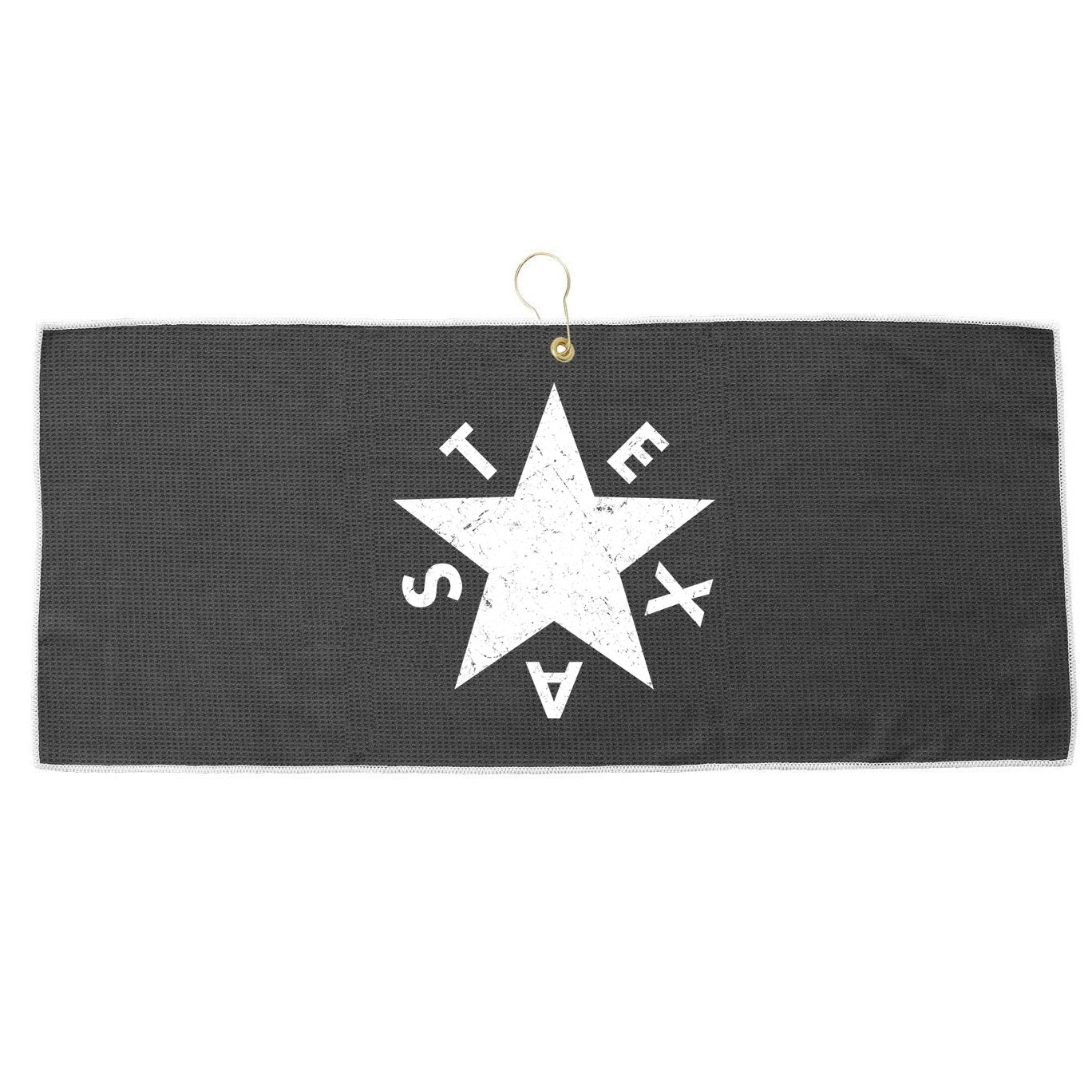 Distressed Texas Star Large Microfiber Waffle Golf Towel
