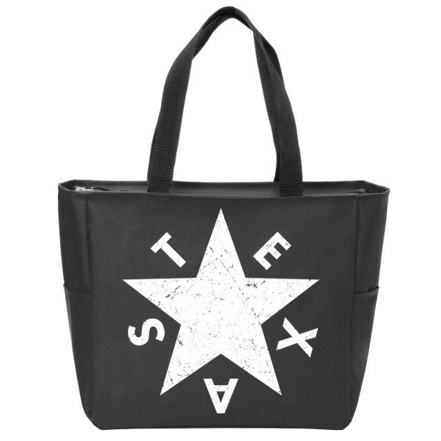Distressed Texas Star Zip Tote Bag