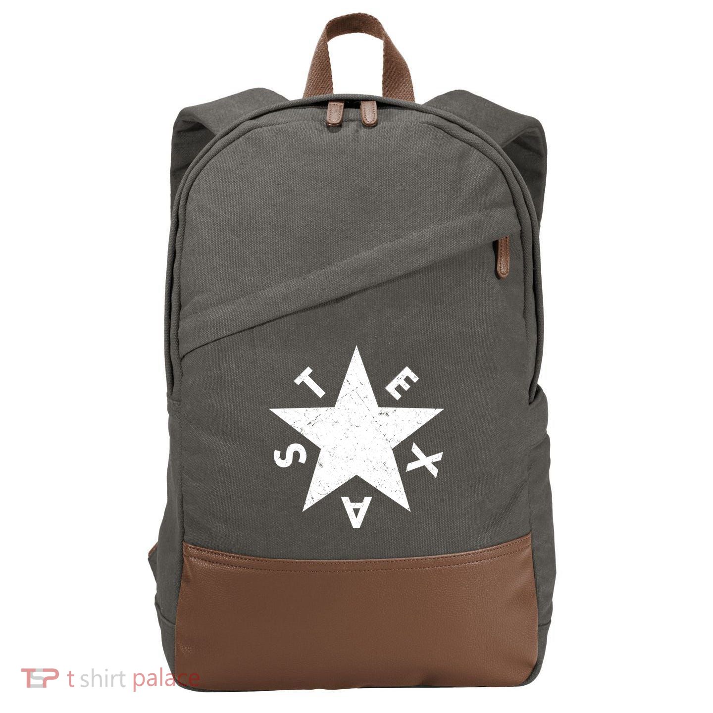 Distressed Texas Star Cotton Canvas Backpack