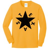 Distressed Texas Star Kids Long Sleeve Shirt