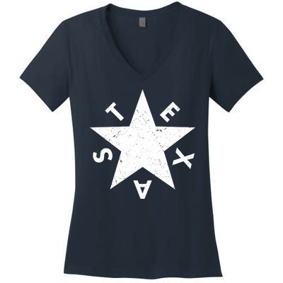 Distressed Texas Star Women's V-Neck T-Shirt