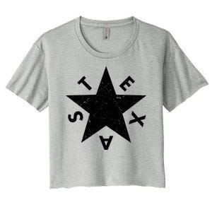 Distressed Texas Star Women's Crop Top Tee