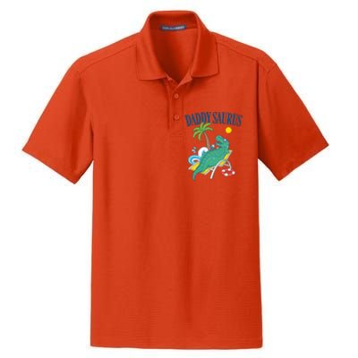 Daddysaurus Trex Summer Vacation FatherS Day Daddysaurus Gift Dry Zone Grid Polo