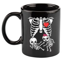 Double Trouble Spooky Pregnancy Reveal with Xray Twins 11oz C Handle Ceramic Mug