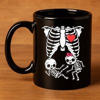 Double Trouble Spooky Pregnancy Reveal with Xray Twins 11oz C Handle Ceramic Mug