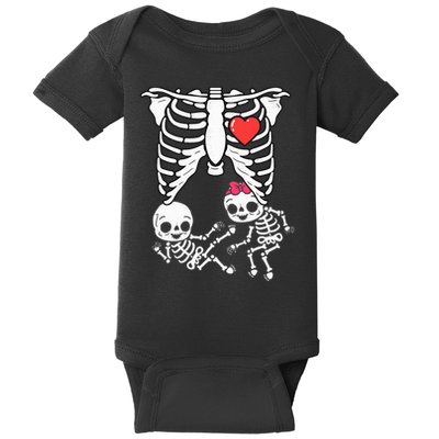 Double Trouble Spooky Pregnancy Reveal with Xray Twins Baby Bodysuit