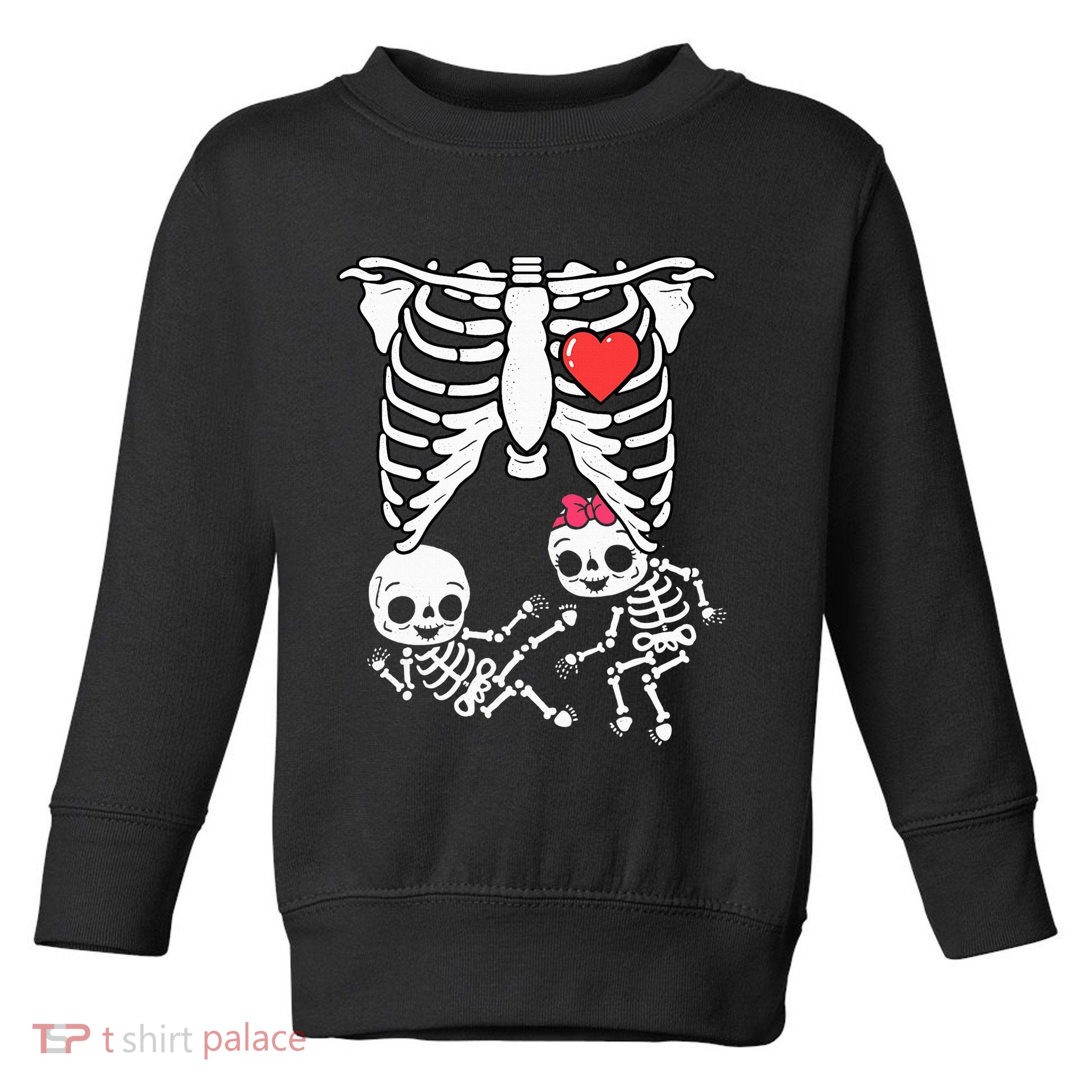 Double Trouble Spooky Pregnancy Reveal with Xray Twins Toddler Sweatshirt