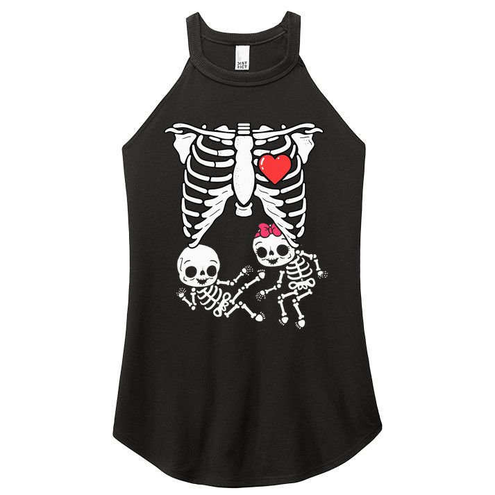 Double Trouble Spooky Pregnancy Reveal with Xray Twins Women's Perfect Tri Rocker Tank