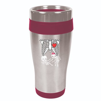 Double Trouble Spooky Pregnancy Reveal with Xray Twins 16oz Travel Tumbler