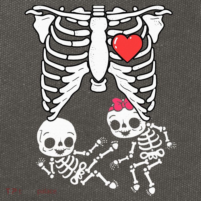 Double Trouble Spooky Pregnancy Reveal with Xray Twins Cotton Canvas Backpack