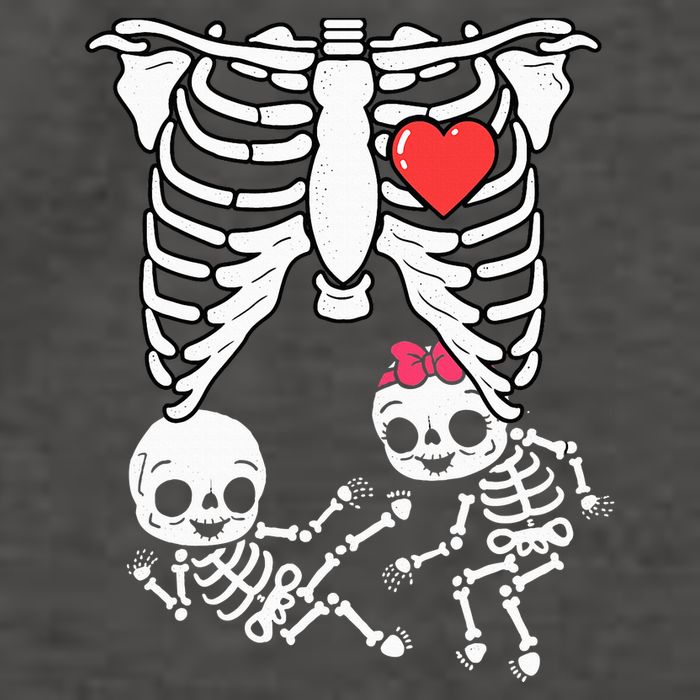 Double Trouble Spooky Pregnancy Reveal with Xray Twins Vector Backpack