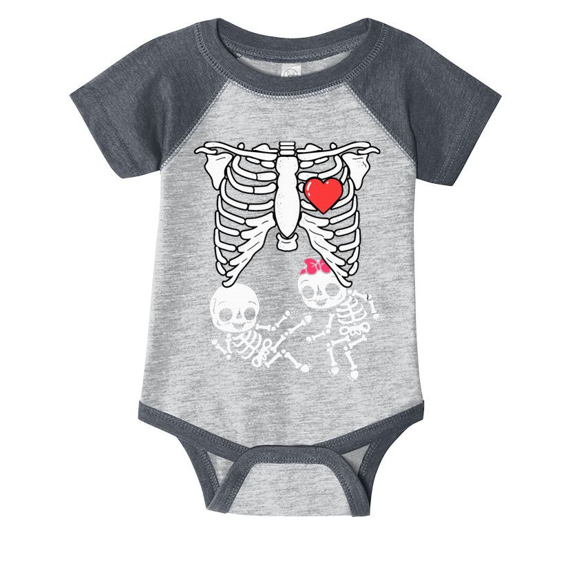Double Trouble Spooky Pregnancy Reveal with Xray Twins Infant Baby Jersey Bodysuit