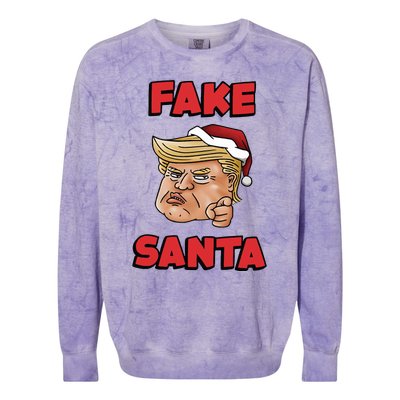 Donald Trump Santa Hat Fake Santa Christmas Colorblast Crewneck Sweatshirt