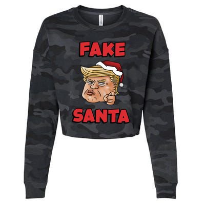 Donald Trump Santa Hat Fake Santa Christmas Cropped Pullover Crew