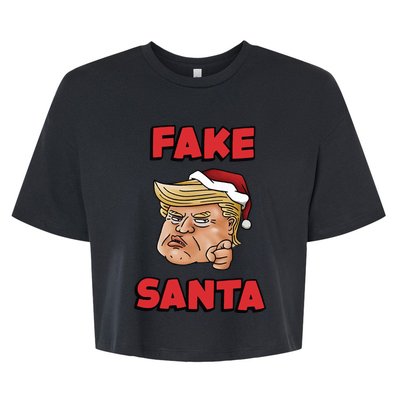 Donald Trump Santa Hat Fake Santa Christmas Bella+Canvas Jersey Crop Tee