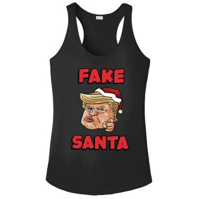 Donald Trump Santa Hat Fake Santa Christmas Ladies PosiCharge Competitor Racerback Tank