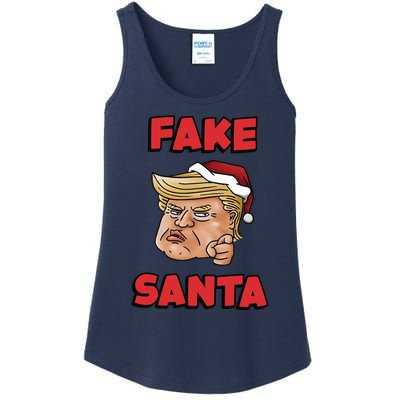 Donald Trump Santa Hat Fake Santa Christmas Ladies Essential Tank