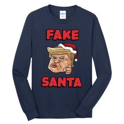 Donald Trump Santa Hat Fake Santa Christmas Tall Long Sleeve T-Shirt