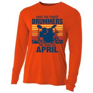 Drummer T Shirts Drummers Born In April Drummer Gifts Cooling Performance Long Sleeve Crew