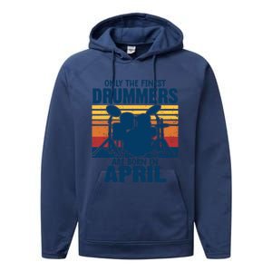 Drummer T Shirts Drummers Born In April Drummer Gifts Performance Fleece Hoodie