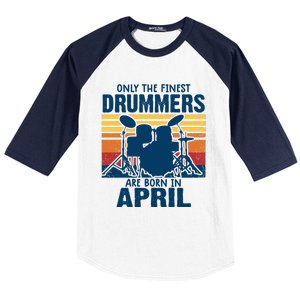 Drummer T Shirts Drummers Born In April Drummer Gifts Baseball Sleeve Shirt