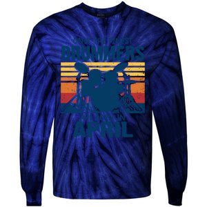 Drummer T Shirts Drummers Born In April Drummer Gifts Tie-Dye Long Sleeve Shirt